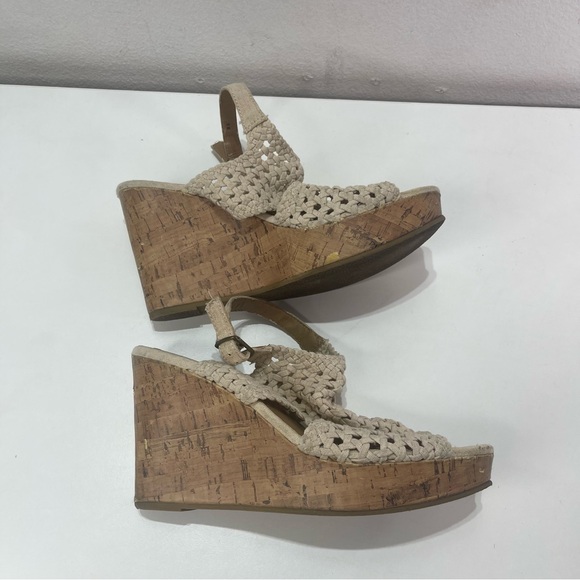 Mudd Women 9M Y2K Espadrille Crochet Wedge Platform Shoes Open Toe Bohemian - Picture 4 of 7